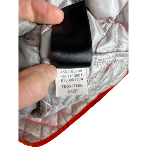 The North Face Thermoball Vest Womens M Blaze Orange Puffer Zip Pocket Outdoorsy - Picture 9 of 10
